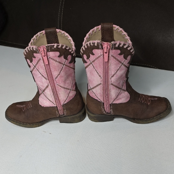 Roper Toddler Girls' Lacy Brown & Pink Cowboy Boots (Size 7) - Picture 7 of 10